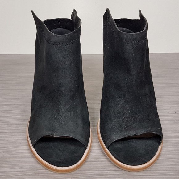 Dolce Vita Hailey Leather Block-Heel Bootie Black Suede Womens Size 10 B - Picture 2 of 7